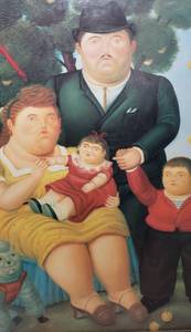 lot 239 image: Excellent Fernando Botero Family Art Portrait Large Print Framed