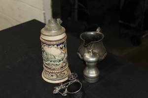 Lot of (4) Home Dcor - Beer Stein, Pitcher, Pepper Grinder, Tool