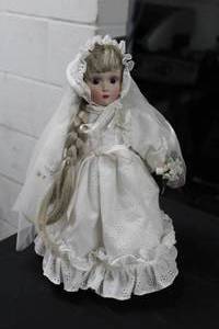 Porcelain Doll with Stand