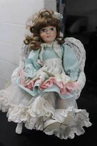 Alliston #3002 Victorian Doll with Chair