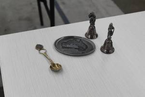 Lot of (4) Home Dcor - Bells (x2), Spoon, Sydney Australia Tray 4x3