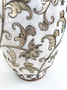 Very old looking Cloisonn Vase with what appears to be silver Filigree