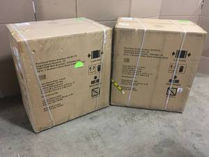 Lot of 2 Husky Ready-to-Assemble 24-Gauge Steel 1-Drawer 2-Door Garage Base Cabinet in Red (28 in. W x 33 in. H x 18 in. D) Customer Returns See Terms on Auction