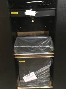 Husky 3-Piece Heavy Duty Welded Steel Garage Storage System in Black (128 in. W x 81 in. H x 24 in. D) Dented on Back and Top See Pictures Customer Returns See Terms on Auction