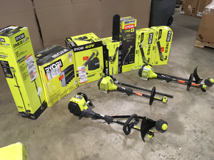 Pallet of Assorted Ryobi Lawn Care Items Various Models and Conditions Customer Returns See Terms on Auction