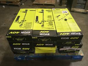 Pallet of RYOBI 40V Cordless Battery Attachment Capable String Trimmer and Leaf Blower Combo Kit (2-Tools) w 4.0 Ah Battery & Charger Customer Returns See Terms on Auction