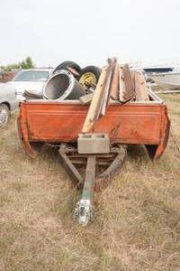 lot 16 image: home made Chevrolet bed trailer with contents