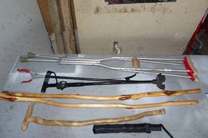 Wood Walking Canes, Grabber Tool, Crutches
