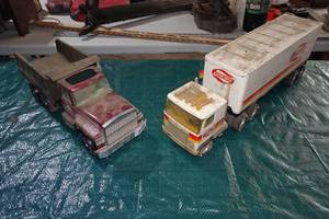 Vintage Nylint Super Valu Semi and Trailer, Dump Truck