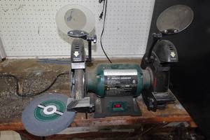 Masterforce 8 Dual Lighted Bench Grinder with Extra Wheel