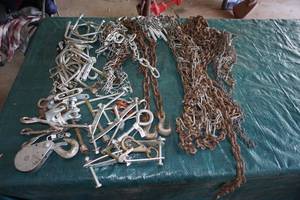 Assorted Chains, Hooks, and Couplings