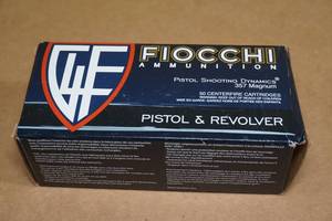 lot 72 image: 50 Fiocchi .357 Mag 142 Gr FMJ TC Ammo