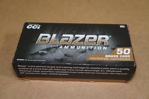 lot 74 image: 50 CCI Blazer 9mm Luger 124 Gr FMJ Brass Case Ammo