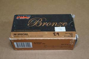 lot 76 image: 29 PMC Bronze .38 Special 132 Gr FMJ Ammo
