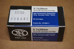 lot 79 image: 50 FN 5.7 x 28mm 40 Gr Hornady V-Max Ammo