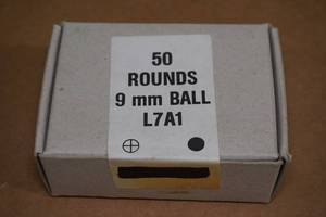 lot 88 image: 50 Military Surplus 9mm Ball Ammo