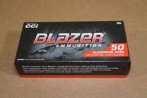 lot 92 image: 50 CCI Blazer 9mm Luger 115 Gr FMJ Aluminum Case Ammo