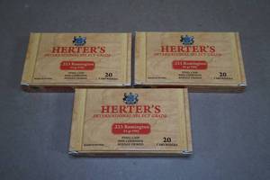 lot 102 image: 60 Herters .223 Rem 62 Gr FMJ Steel Case Ammo