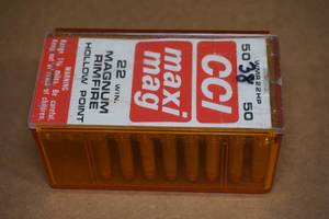 lot 110 image: 38 CCI Maxi Mag .22 Win Mag HP Ammo