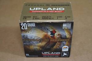 lot 113 image: 25 Federal Premium Upland 20 Gauge 2-34 5 Shot Shotshells