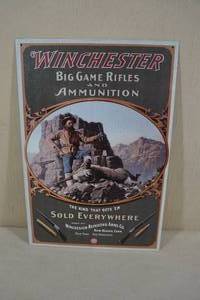 lot 184 image: Winchester Metal Rifle and Ammo Sign