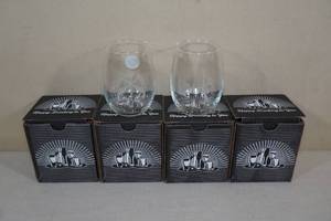 lot 204 image: Novelty Stemless Wine Glasses - Protected by the LordLove Guns