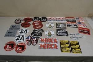 lot 214 image: Firearm and 2nd Amendment Stickers
