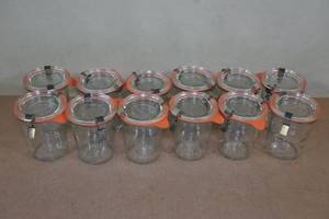 lot 11 image: 12 160ml Weck Mini Mold Jars with Lids