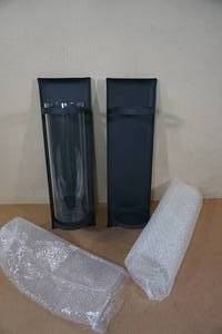 lot 36 image: 2 Dayna B. Metal Pillar Candle Wall Sconces