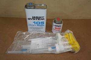 lot 45 image: West System 105 Epoxy Resin, 205 Fast Hardener with Pumps