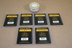 lot 64 image: 5 Tyler Candle Company Mixer Melts -Diva and French Market with Candle