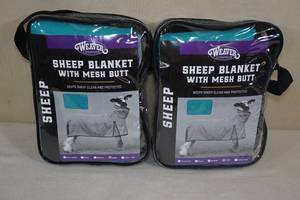 lot 97 image: 2 Weaver Livestock Sheep Blanket with Mesh Butt -Large
