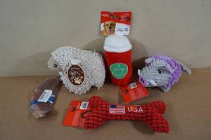 lot 119 image: Assorted Dog Toys with Beef Scapula