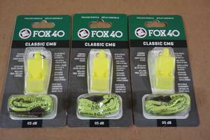 lot 120 image: 3 Fox 40 Classic CGM Whistles