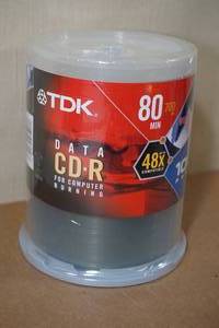 lot 142 image: Unopened TDK Data CD-R for Computer Burning -100pk