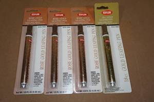lot 161 image: 3 Krylon Rose Gold Leafing Pens and 1 18KT Gold Leafing Pen