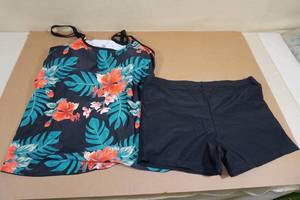 lot 174 image: Womens Two Piece Floral Swim Suit -XL