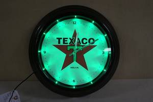 lot 212 image: Lighted Texaco Gas Station Clock