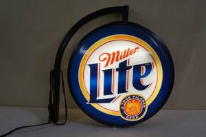 lot 214 image: Miller Lite Double Sided Beer Light with Metal Arm