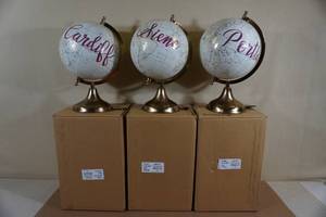lot 292 image: Personalized Globes - Cardiff, Siena, Portland