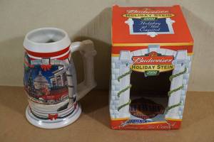 lot 231 image: Budweiser Holiday Stein - 2001 Holiday at The Capitol
