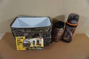 lot 257 image: NEW Sub Zero 3 Piece Camo Set - Cooler, Thermos, Mug
