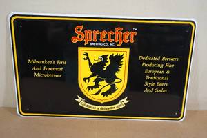 lot 280 image: Sprecher Brewing Company Metal Beer Sign