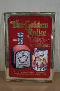 lot 282 image: Lochan OraChivas Regal Golden Spike Framed Liquor Mirror
