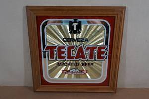 lot 284 image: Framed Tecate Cerveza Beer Mirror