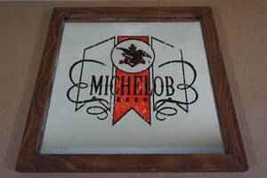 lot 285 image: Framed Michelob Beer Mirror