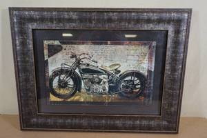 lot 287 image: Framed Motorcycle Picture
