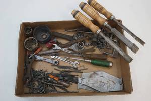 lot 23 image: drill bits and chisels