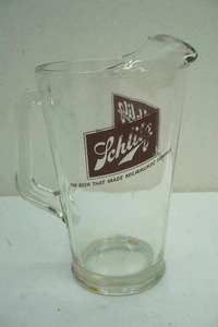 lot 72 image: Schlitz glass beer pitcher