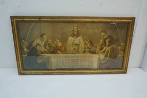 lot 101 image: framed Jesus wall art